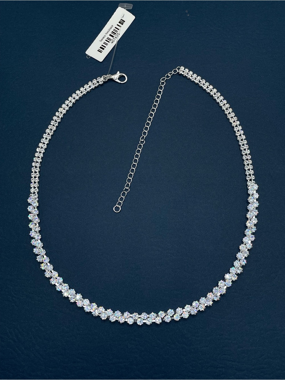 Swarovski Crystal Elements White Crystal Double Row Tennis Necklace Bridal